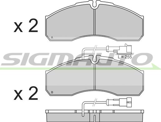 SIGMAUTO SPB360 - Kit de plaquettes de frein, frein à disque cwaw.fr