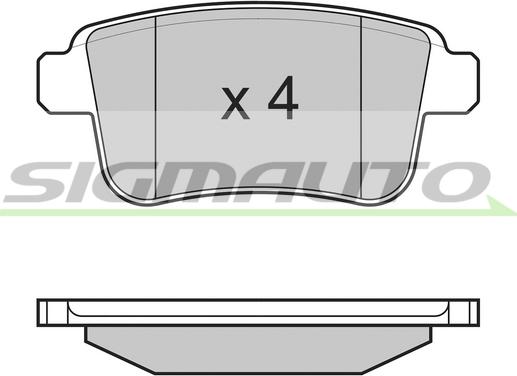 SIGMAUTO SPB368 - Kit de plaquettes de frein, frein à disque cwaw.fr