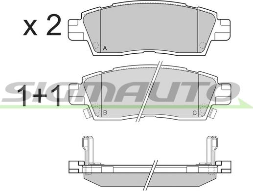 SIGMAUTO SPB309 - Kit de plaquettes de frein, frein à disque cwaw.fr