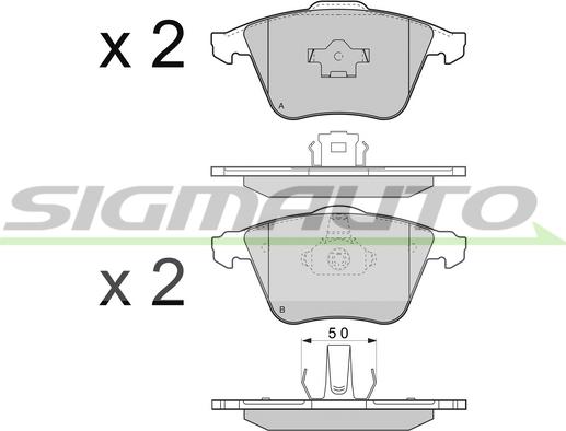 SIGMAUTO SPB301 - Kit de plaquettes de frein, frein à disque cwaw.fr