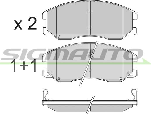 SIGMAUTO SPB303 - Kit de plaquettes de frein, frein à disque cwaw.fr