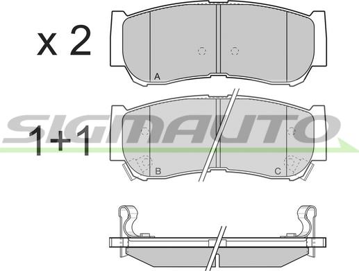 SIGMAUTO SPB314 - Kit de plaquettes de frein, frein à disque cwaw.fr