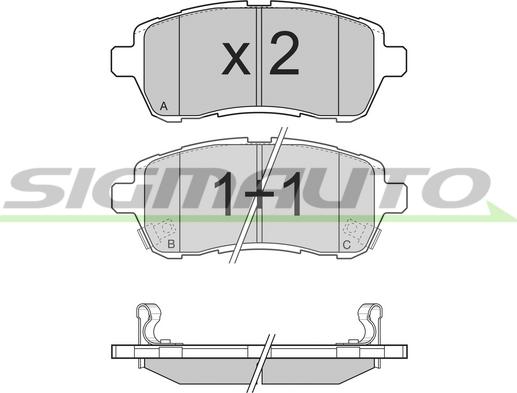 SIGMAUTO SPB316 - Kit de plaquettes de frein, frein à disque cwaw.fr