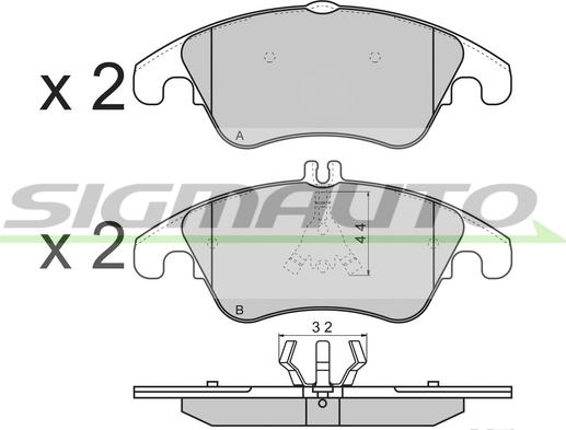 SIGMAUTO SPB317 - Kit de plaquettes de frein, frein à disque cwaw.fr