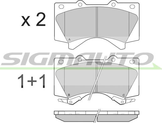 SIGMAUTO SPB381 - Kit de plaquettes de frein, frein à disque cwaw.fr