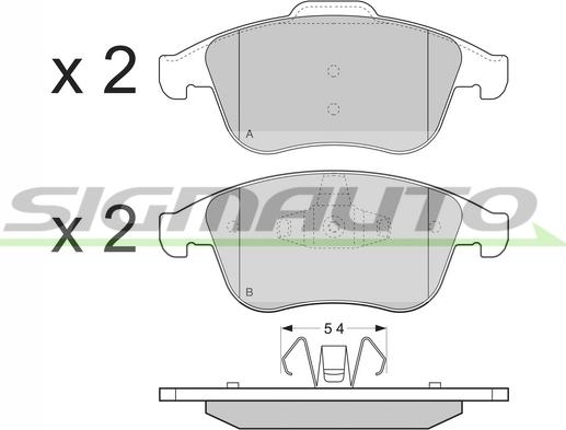 SIGMAUTO SPB383 - Kit de plaquettes de frein, frein à disque cwaw.fr