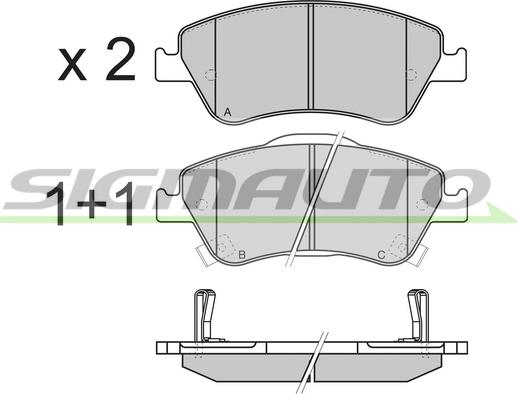 SIGMAUTO SPB339 - Kit de plaquettes de frein, frein à disque cwaw.fr