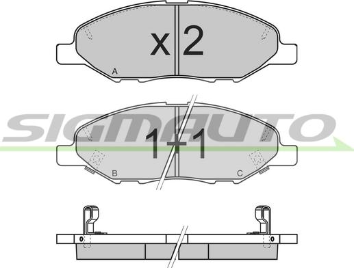 SIGMAUTO SPB335 - Kit de plaquettes de frein, frein à disque cwaw.fr