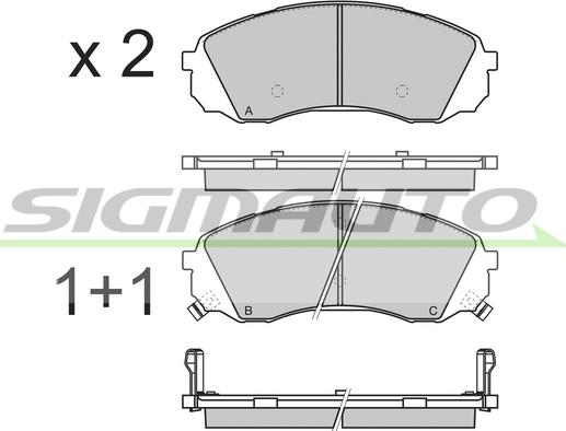 SIGMAUTO SPB336 - Kit de plaquettes de frein, frein à disque cwaw.fr