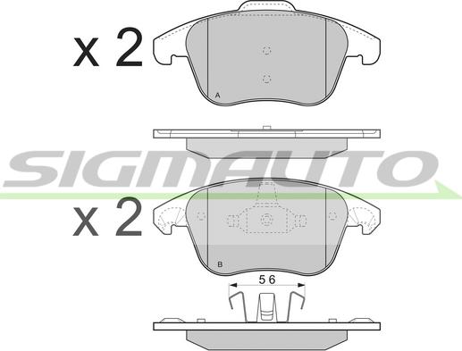 SIGMAUTO SPB330 - Kit de plaquettes de frein, frein à disque cwaw.fr