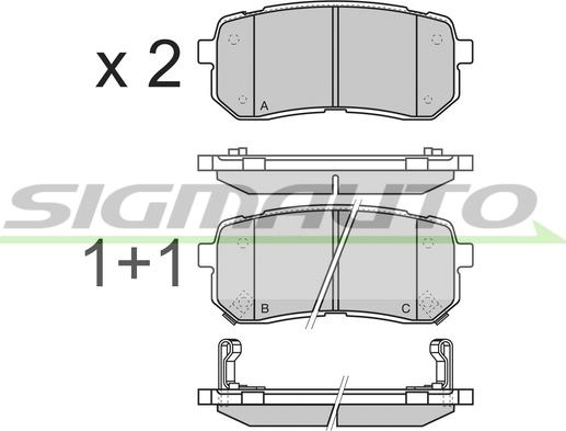 SIGMAUTO SPB337 - Kit de plaquettes de frein, frein à disque cwaw.fr