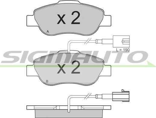 SIGMAUTO SPB325 - Kit de plaquettes de frein, frein à disque cwaw.fr