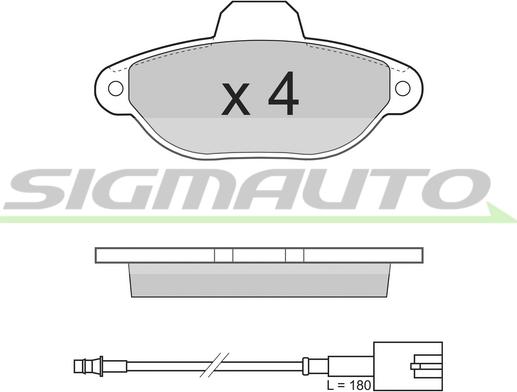 SIGMAUTO SPB326 - Kit de plaquettes de frein, frein à disque cwaw.fr