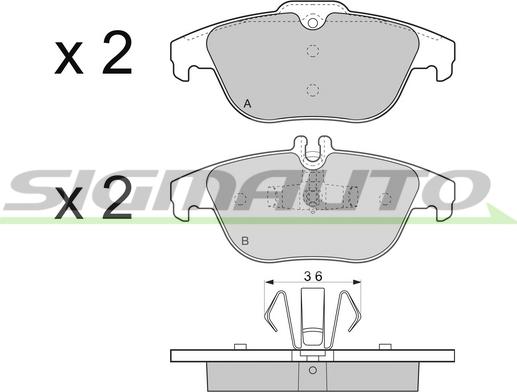 SIGMAUTO SPB328 - Kit de plaquettes de frein, frein à disque cwaw.fr