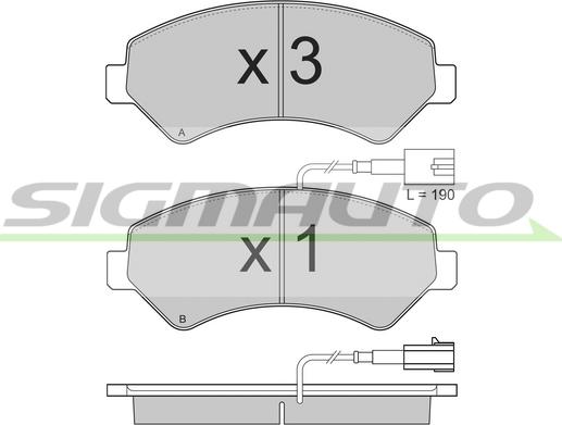 SIGMAUTO SPB323 - Kit de plaquettes de frein, frein à disque cwaw.fr