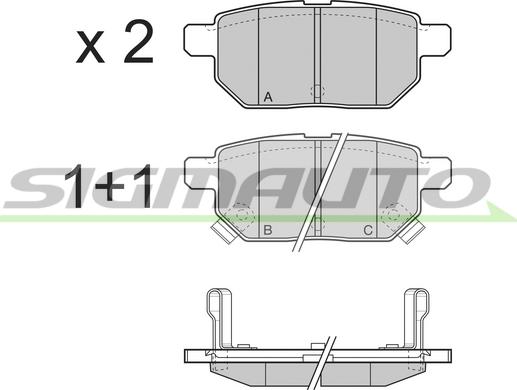 SIGMAUTO SPB322 - Kit de plaquettes de frein, frein à disque cwaw.fr