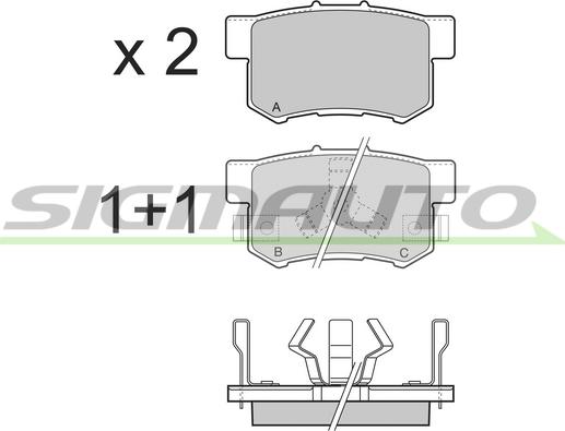 SIGMAUTO SPB374 - Kit de plaquettes de frein, frein à disque cwaw.fr