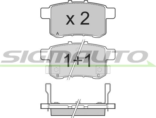 SIGMAUTO SPB370 - Kit de plaquettes de frein, frein à disque cwaw.fr