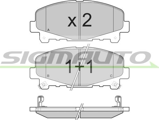 SIGMAUTO SPB373 - Kit de plaquettes de frein, frein à disque cwaw.fr