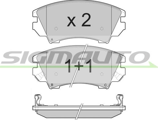 SIGMAUTO SPB377 - Kit de plaquettes de frein, frein à disque cwaw.fr