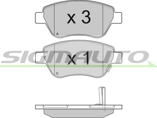 SIGMAUTO SPB294 - Kit de plaquettes de frein, frein à disque cwaw.fr