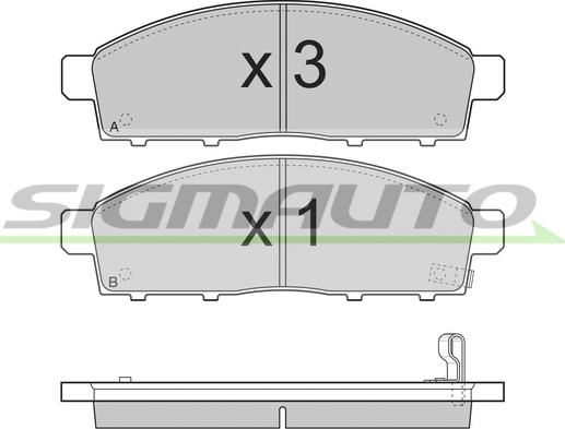 SIGMAUTO SPB296 - Kit de plaquettes de frein, frein à disque cwaw.fr