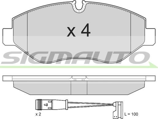 SIGMAUTO SPB292TR - Kit de plaquettes de frein, frein à disque cwaw.fr