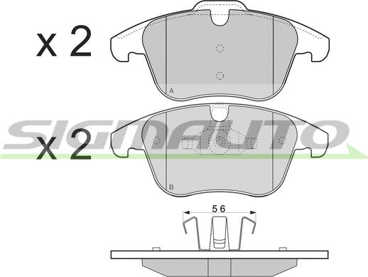 SIGMAUTO SPB297 - Kit de plaquettes de frein, frein à disque cwaw.fr