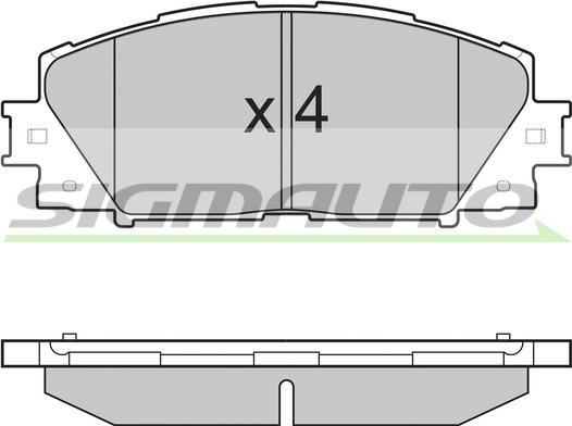 SIGMAUTO SPB249 - Kit de plaquettes de frein, frein à disque cwaw.fr