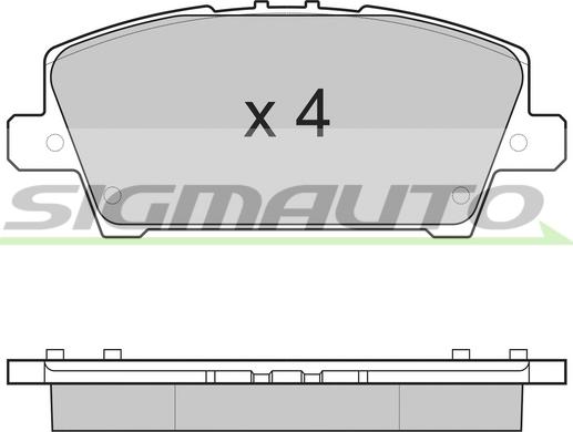 SIGMAUTO SPB245 - Kit de plaquettes de frein, frein à disque cwaw.fr