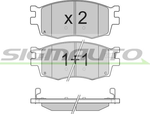 SIGMAUTO SPB240 - Kit de plaquettes de frein, frein à disque cwaw.fr