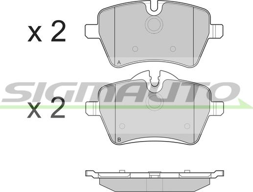 SIGMAUTO SPB247 - Kit de plaquettes de frein, frein à disque cwaw.fr