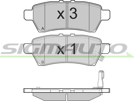 SIGMAUTO SPB257 - Kit de plaquettes de frein, frein à disque cwaw.fr