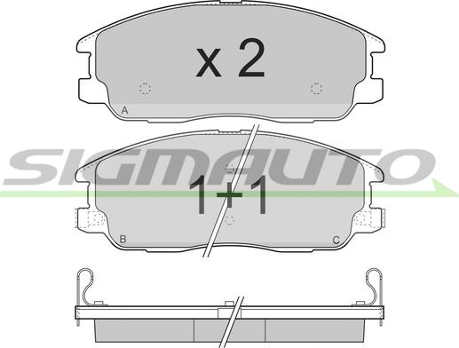 SIGMAUTO SPB268 - Kit de plaquettes de frein, frein à disque cwaw.fr