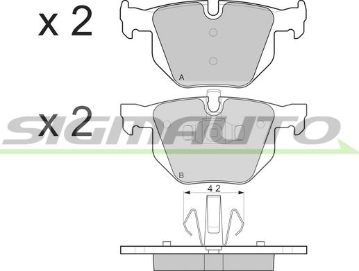 SIGMAUTO SPB263 - Kit de plaquettes de frein, frein à disque cwaw.fr