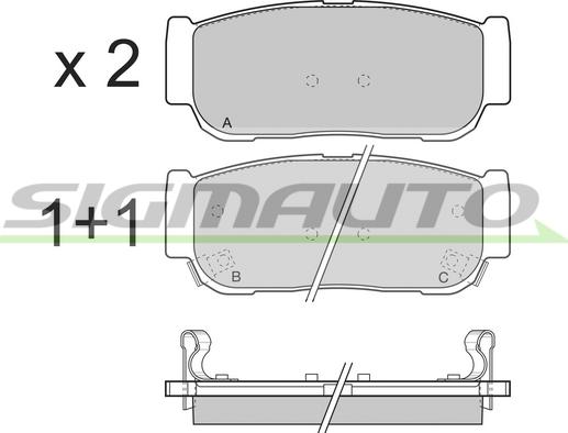 SIGMAUTO SPB267 - Kit de plaquettes de frein, frein à disque cwaw.fr