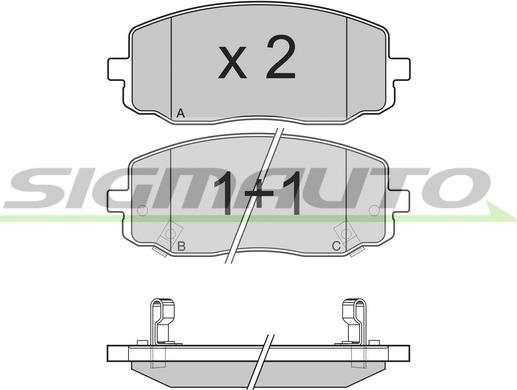 SIGMAUTO SPB204 - Kit de plaquettes de frein, frein à disque cwaw.fr