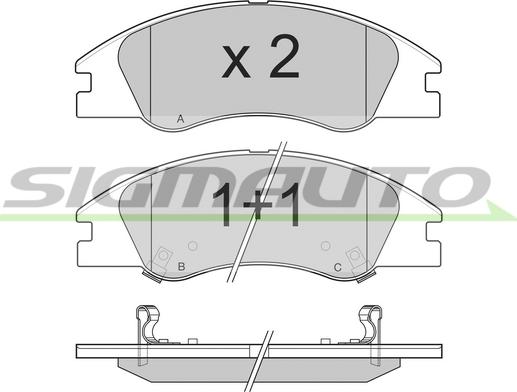 SIGMAUTO SPB200 - Kit de plaquettes de frein, frein à disque cwaw.fr