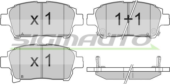 SIGMAUTO SPB201 - Kit de plaquettes de frein, frein à disque cwaw.fr