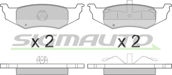 SIGMAUTO SPB216 - Kit de plaquettes de frein, frein à disque cwaw.fr