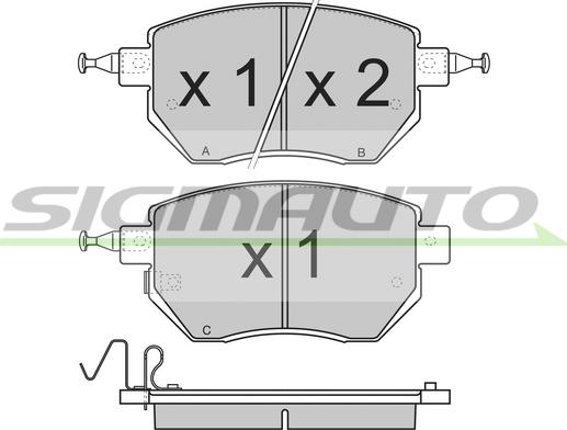 SIGMAUTO SPB210 - Kit de plaquettes de frein, frein à disque cwaw.fr