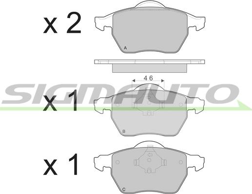 SIGMAUTO SPB213 - Kit de plaquettes de frein, frein à disque cwaw.fr