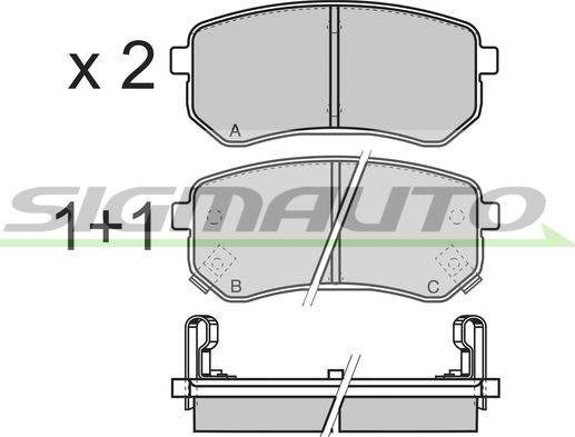 SIGMAUTO SPB212 - Kit de plaquettes de frein, frein à disque cwaw.fr