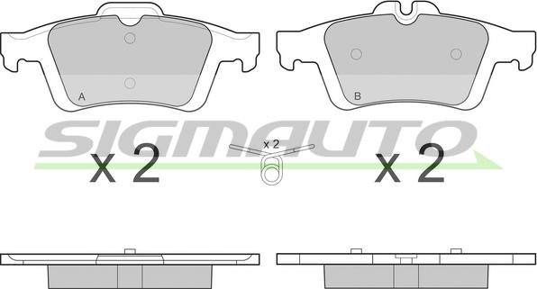 SIGMAUTO SPB217 - Kit de plaquettes de frein, frein à disque cwaw.fr