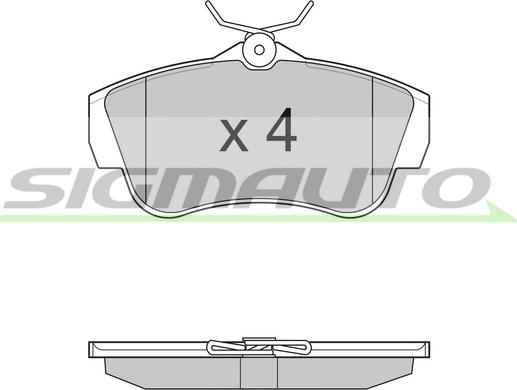 SIGMAUTO SPB284 - Kit de plaquettes de frein, frein à disque cwaw.fr