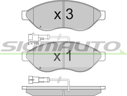 SIGMAUTO SPB285 - Kit de plaquettes de frein, frein à disque cwaw.fr