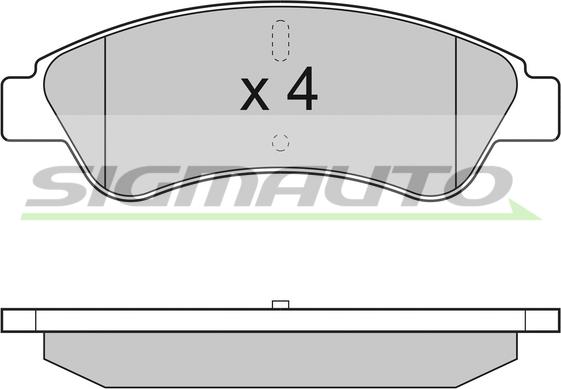 SIGMAUTO SPB286 - Kit de plaquettes de frein, frein à disque cwaw.fr