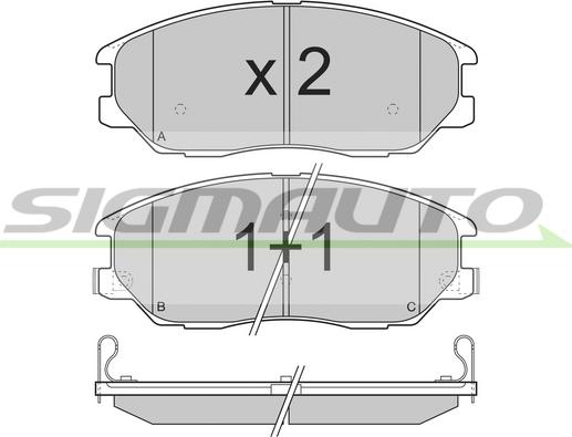 SIGMAUTO SPB281 - Kit de plaquettes de frein, frein à disque cwaw.fr