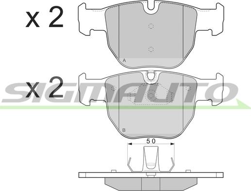 SIGMAUTO SPB287 - Kit de plaquettes de frein, frein à disque cwaw.fr