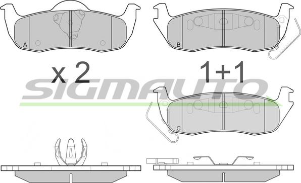 SIGMAUTO SPB239 - Kit de plaquettes de frein, frein à disque cwaw.fr